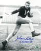 Johnny Lattner signed Notre Dame Fighting Irish B&W 8x10 Photo (blue sig) Heisman '53