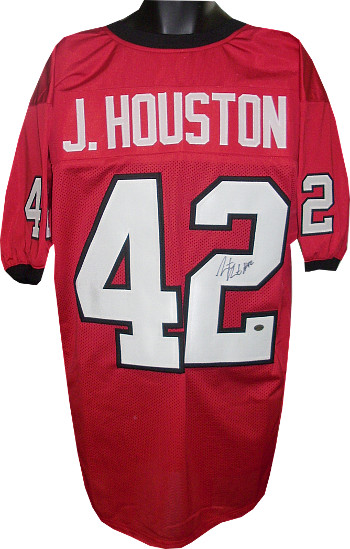 Justin Houston signed Red Custom Stitched Football Jersey #42 XL- Houston Player Hologram