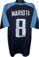 Marcus Mariota signed Navy Blue Custom Stitched Pro Style Football Jersey XL #8 (black sig)- Mariota Hologram