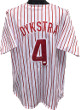 Lenny Dykstra signed White Pinstripe TB Custom Stitched Baseball Jersey XL- JSA Hologram