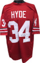 Carlos Hyde signed Red Custom Stitched Football Jersey #34 XL number bleed- JSA Hologram