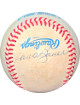 Hank Bauer signed ROAL Rawlings Official American League Baseball toned (New York Yankees)