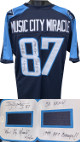 Music City Miracle Kevin Dyson signed Navy Prostyle Jersey- JSA Witnessed- Music City Miracle/1/8/00/99 AFC Champs/SBXXXIV