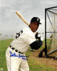 Gates Brown signed Detroit Tigers 8x10 Photo #26 (bat on shoulder/blue signature)