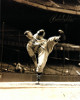 Bob Feller signed Cleveland Indians  Vintage Sepia 8x10 Photo light sig (Leg Up)