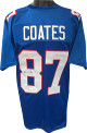 Ben Coates signed Blue Custom Stitched Pro Style Football Jersey XL- JSA Witnessed