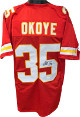 Christian Okoye signed Red TB Custom Stitched Pro Style Football Jersey XL- JSA Witnessed