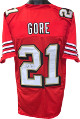 Frank Gore signed Red TB Shadow # Custom Stitched Pro Style Football Jersey XL- JSA Witnessed