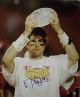 Matt Leinart signed USC Trojans 16x20 Photo w/ Trophy minor ding- Leinart Hologram