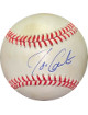 Joe Carter signed ROAL Rawlings Official American League Baseball minor tone spots (Toronto Blue Jays)