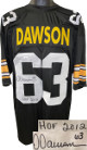 Dermontti Dawson signed Pittsburgh Black TB Custom Stitched Pro Style Football Jersey #63 HOF 2012- JSA Witnessed #WPP936155