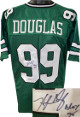 Hugh Douglas signed New York Green TB Custom Stitched Pro Style Football Jersey DROY 95 XL- PSA Hologram