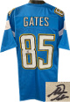 Antonio Gates signed San Diego Light Blue Custom Stitched Pro Style Football Jersey XL- Beckett Witnessed Hologram