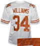 Ricky Williams signed Texas White TB Custom Stitched College Style Football Jersey XL #34- JSA Witnessed Hologram