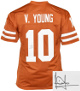 Vince Young signed Texas Orange TB Custom Stitched College Football Jersey XL- JSA Witnessed