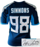 Jeffery Simmons signed Tennessee Navy Custom Stitched Pro Style Football Jersey #98 XL- JSA Witnessed