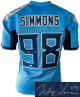 Jeffery Simmons signed Tennessee Light Blue Custom Stitched Pro Style Football Jersey #98 XL- JSA Witnessed