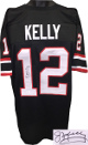 Jim Kelly signed Gamblers Black Custom Stitched Pro Style Football Jersey- JSA Witnessed