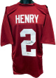 Derrick Henry signed Alabama Crimson Custom Stitched College Football Jersey #2 XL- Beckett Witnessed (Heisman)