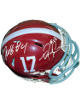 Tua Tagovailoa & Jerry Jeudy Signed Alabama Riddell Speed #17 Mini Helmet- BAS #H13305