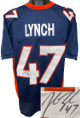 John Lynch signed Denver Navy Custom Stitched Pro Style Football Jersey #47 XL- Beckett Witnessed #WH03078