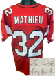 Tyrann Mathieu signed Arizona Cardinal Red Custom Stitched Pro Style Football Jersey #32 Honey Badgers XL- PSA #AC47051