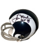 Tom Mack signed Los Angeles Rams Riddell TB 2-Bar Mini Helmet HOF 99 imperfect- COA