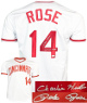 Pete Rose signed Cincinnati White TB Custom Stitched Baseball Jersey Charlie Hustle XL- JSA Witnessed