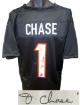 Ja'Marr Chase signed Cincinnati Black Custom Stitched Pro Style Football Jersey #1 XL- Beckett/BAS Witnessed #1W422567