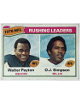 1976 Topps NFL Rushing Leaders Walter Payton/OJ Simpson Card #3 (Bears/Bills)