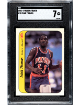 Isiah Thomas 1986-87 Fleer Rookie Sticker/Card (RC) #10- SGC Graded 7 NM (Detroit Pistons/HOF)