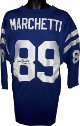 Gino Marchetti signed Blue TB Custom Stitched Pro Style Football Jersey HOF72 3/4 Sleeves XL- JSA Hologram