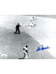 Don Newcombe signed Brooklyn Dodgers 8X10 B&W Photo- JSA Hologram (horizontal-play at 2nd base)