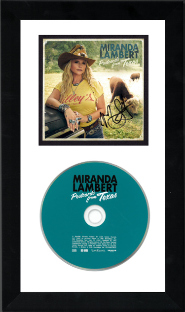 Miranda Lambert signed 2024 Postcards From Texas CD Signed 4x4 Art Insert Auto/Booklet 6.5x12 Custom Framing- COA